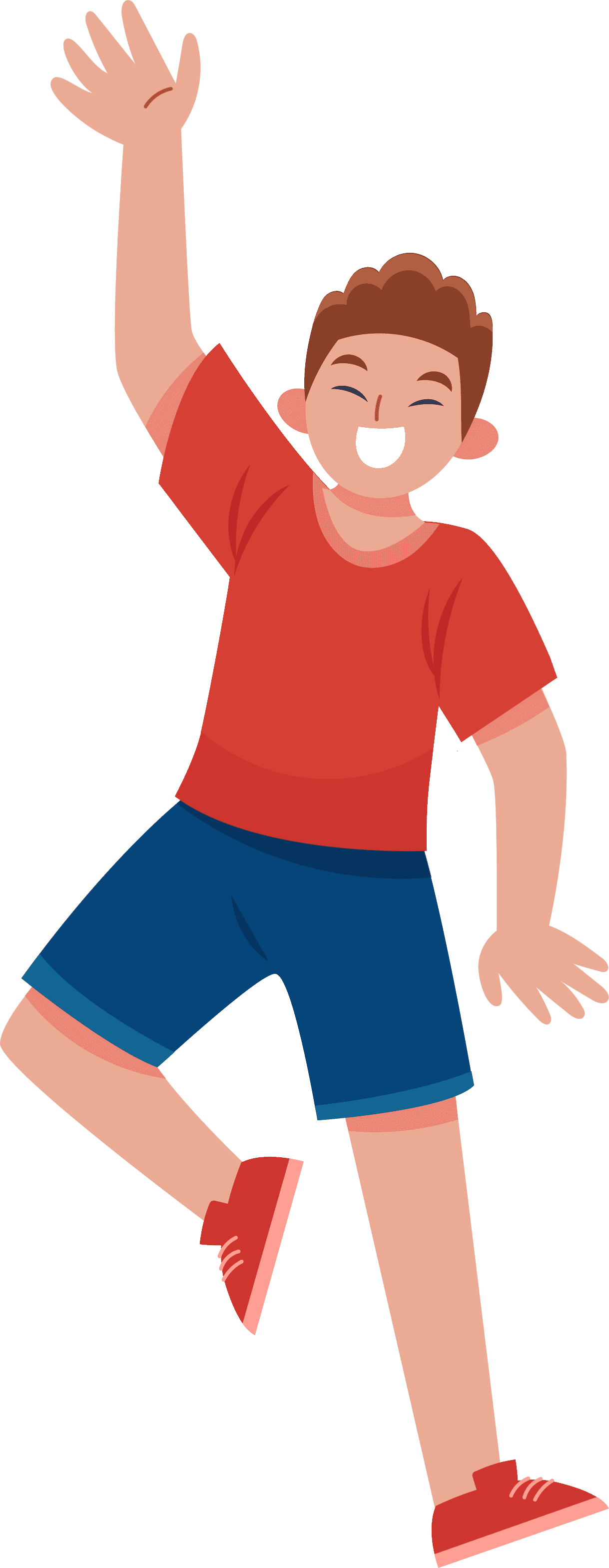 Youth waving